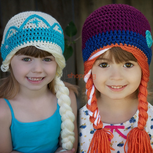 Hand-knitted hat Elsa hats and Anna hats